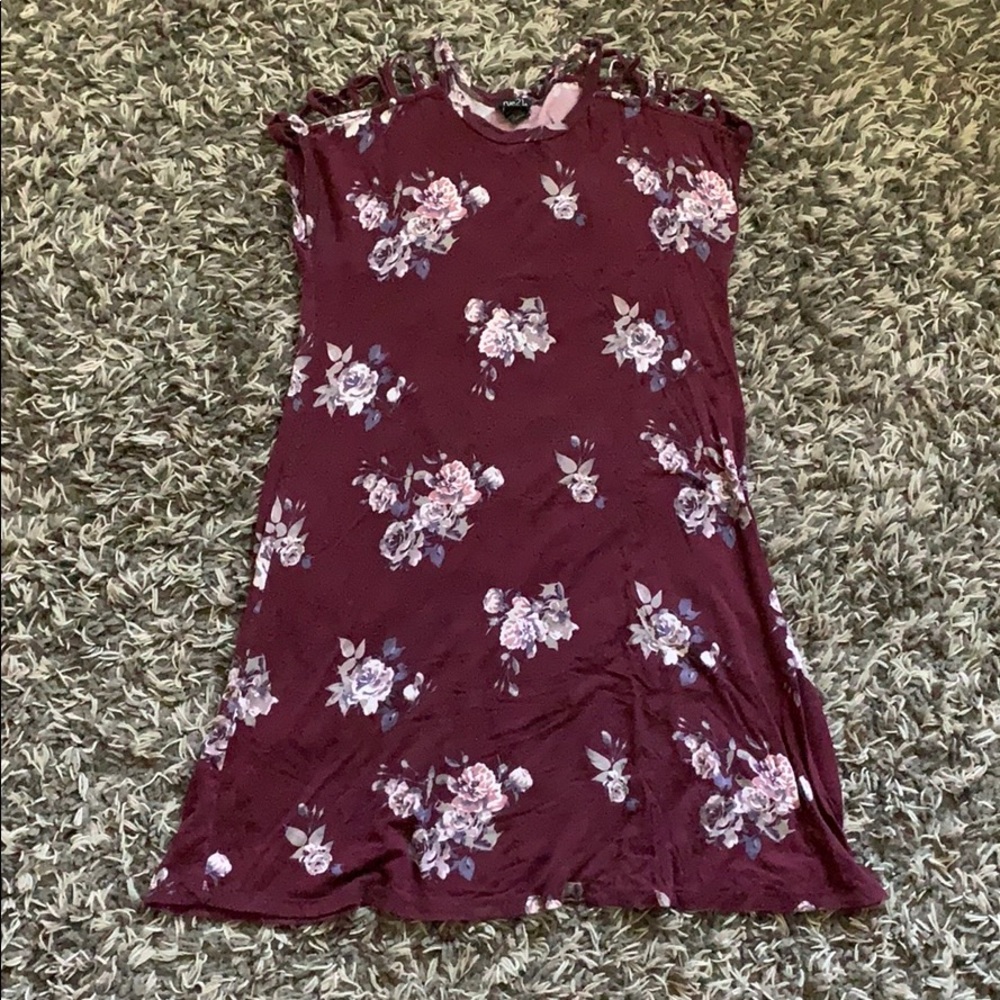 Maroon, Floral Rue 21 Dress